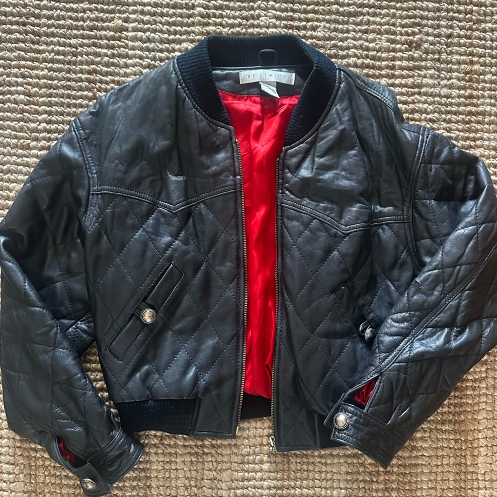 Vintage Black Quilted Leather Jacket